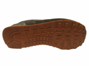 Зимние New Balance 574 коричневые с бордовым - фото подошвы