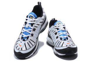 Nike Air Max 98 белые с синим и черным (40-44)