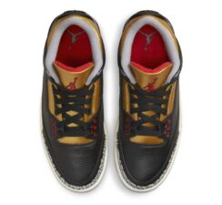 Nike Air Jordan 3 Black Cement Gold черно-серые с золотым кожаные мужские (40-44)