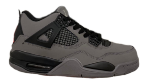 Nike Air Jordan 4 Gray серые с черным нубук-сетка мужские (40-44)