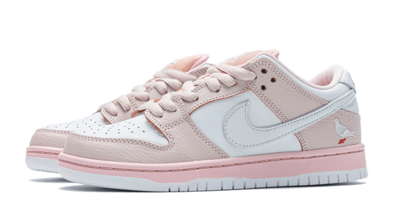 Nike SB Dunk Low Pro розовые с белым кожаные женские (35-39)