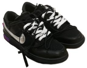 Off-White x Nike Dunk Low черные кожаные мужские (40-44)
